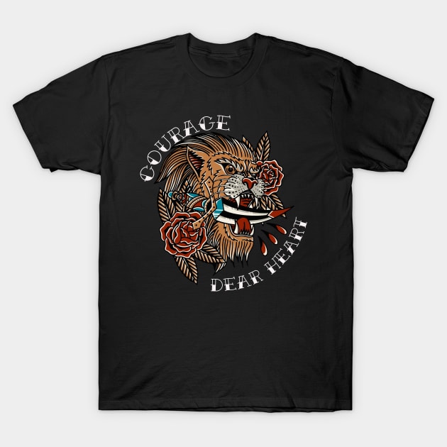 Aslan the Lion Narnia Tattoo Flash T-Shirt by thecamphillips